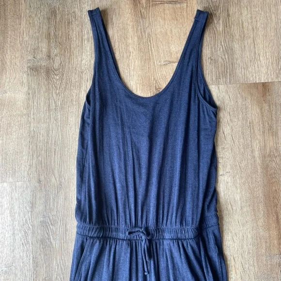 Athleta Navy Sleeveless Wide Leg Jumpsuit Lounge Travel One Piece Size 8 - Picture 3 of 5